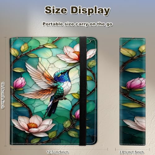 Image of Photo Album 4x6 120 Photos with Strong Elastic Band, Hummingbird Glass | Large Capacity Premium Leather Picture Album, Portable Wallet Albums Photo Book for Family Anniversaries Wedding Baby