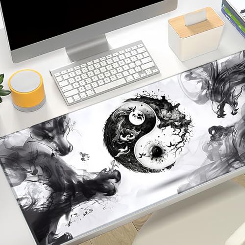 Tapis de bureau antidérapant grand format pour clavier