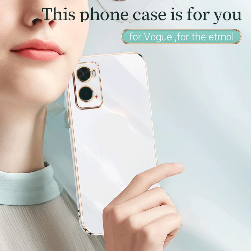MAOGE Cover per Oppo A96 / Oppo A76 / Oppo A36, Custodia Protettiva Ultra Sottile ed Elegante in Silicone TPU, Case Antiurto AntiGraffio in Vetro Marmorizzato, Oceano Blu