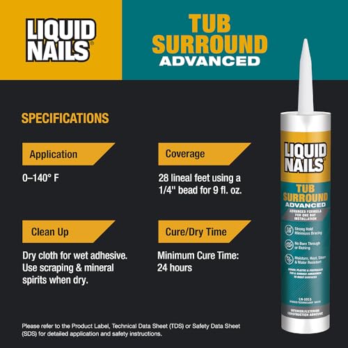 Image of Liquid Nails 10 oz Tub Surround Interior /Exterior Advanced Construction Adhesive