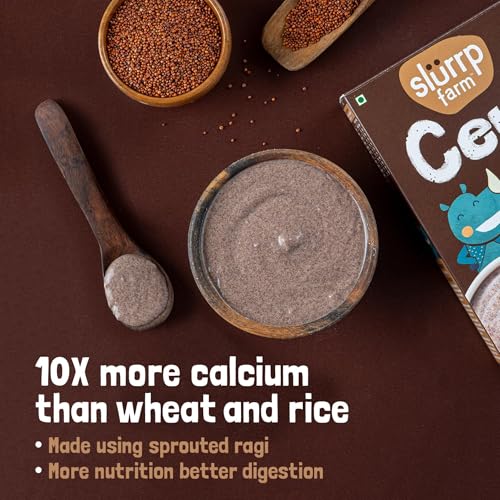 Image of SLURRP FARM No Added Sugar,No Salt,Sprouted Ragi Powder,250 Gram (Pack of 2)