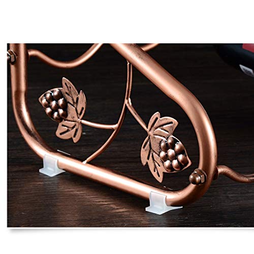Soporte de vino de metal para 4 botellas con almacenamiento miniatura 3