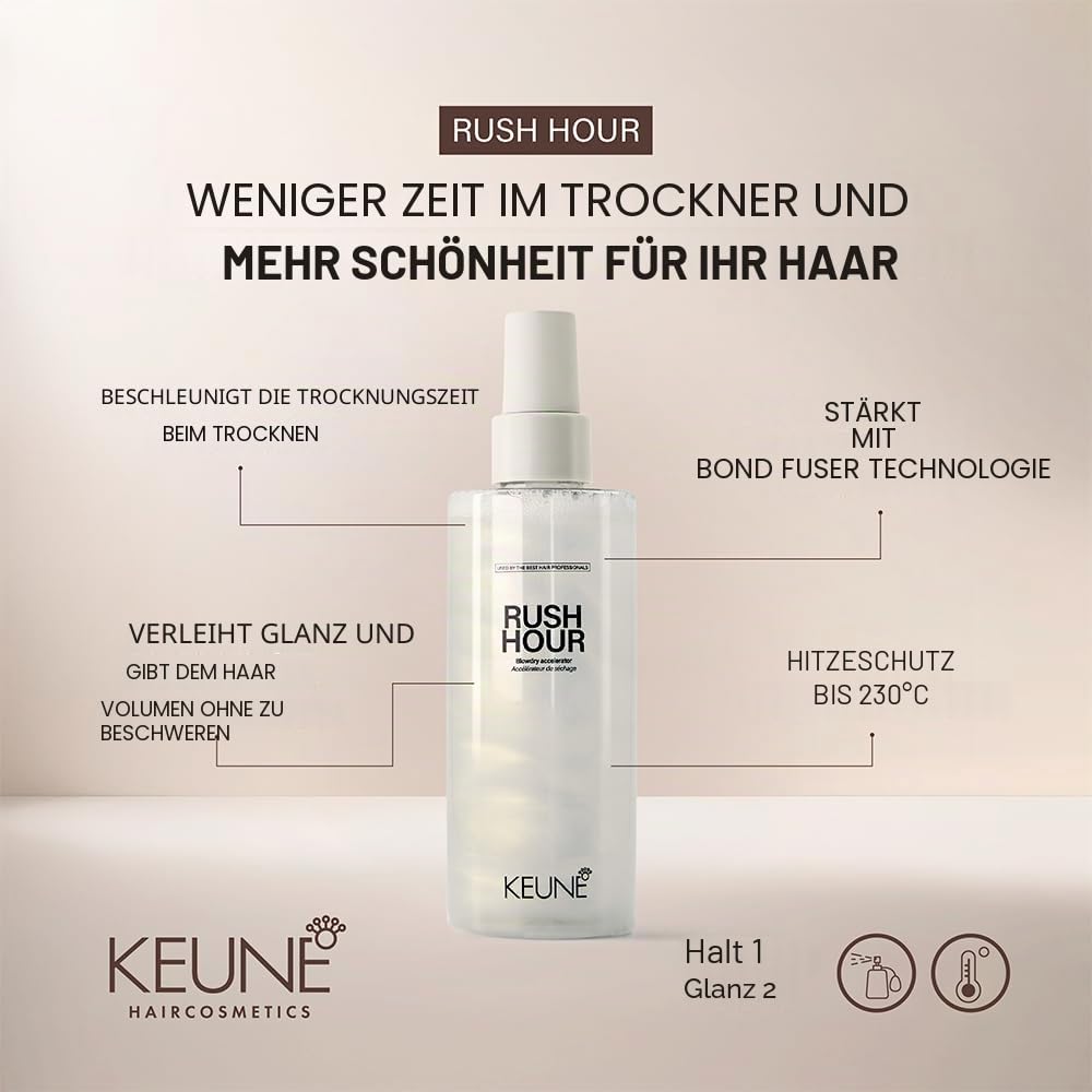 Keune Heat Protect Rush Hour Blowdry Accelerator 200ml - Hitzeschutzspray
