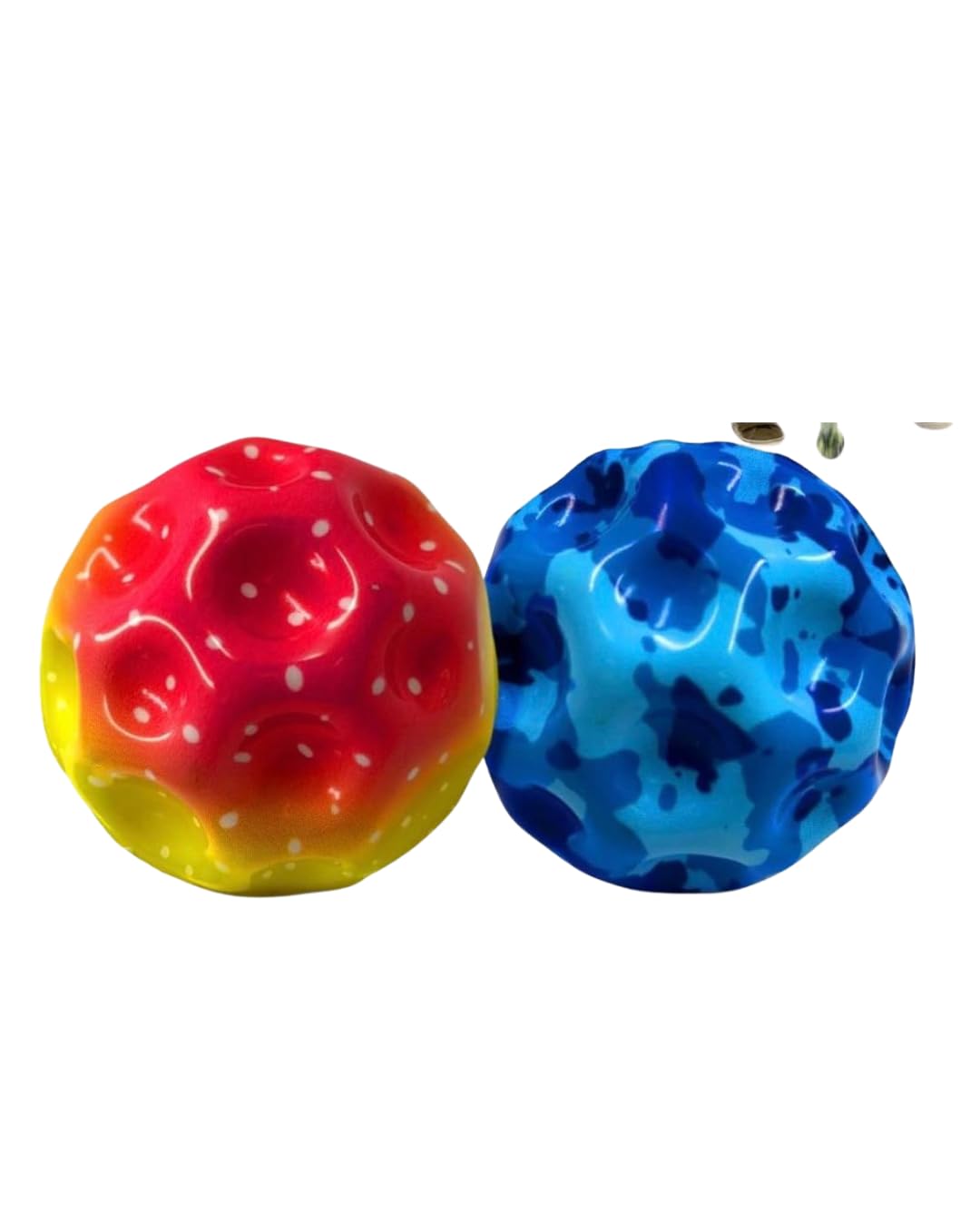 Bouncing Moon Ball for Kids – Mixed Balls Durable Safe Rubber high Bounce Toy for Indoor Outdoor Play. Pack of 1. Comes in Random Colors. (Moon Ball Pack of 2)