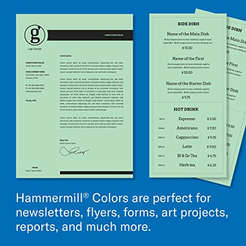 Image of Hammermill Colors Green, 20lb, 11x17, Ledger, 500 Sheets /1 Ream (102186R)