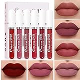 6Pcs Matte liquid lipstick Set,Dark Red Matte Lipstick Lip Stain Long Lasting 24 Waterproof Lip Gloss Gift Set ,Lipstick Sets for Women Lippies Lip Matte Makeup Lipgloss Beauty Cosmetics (Color-02)