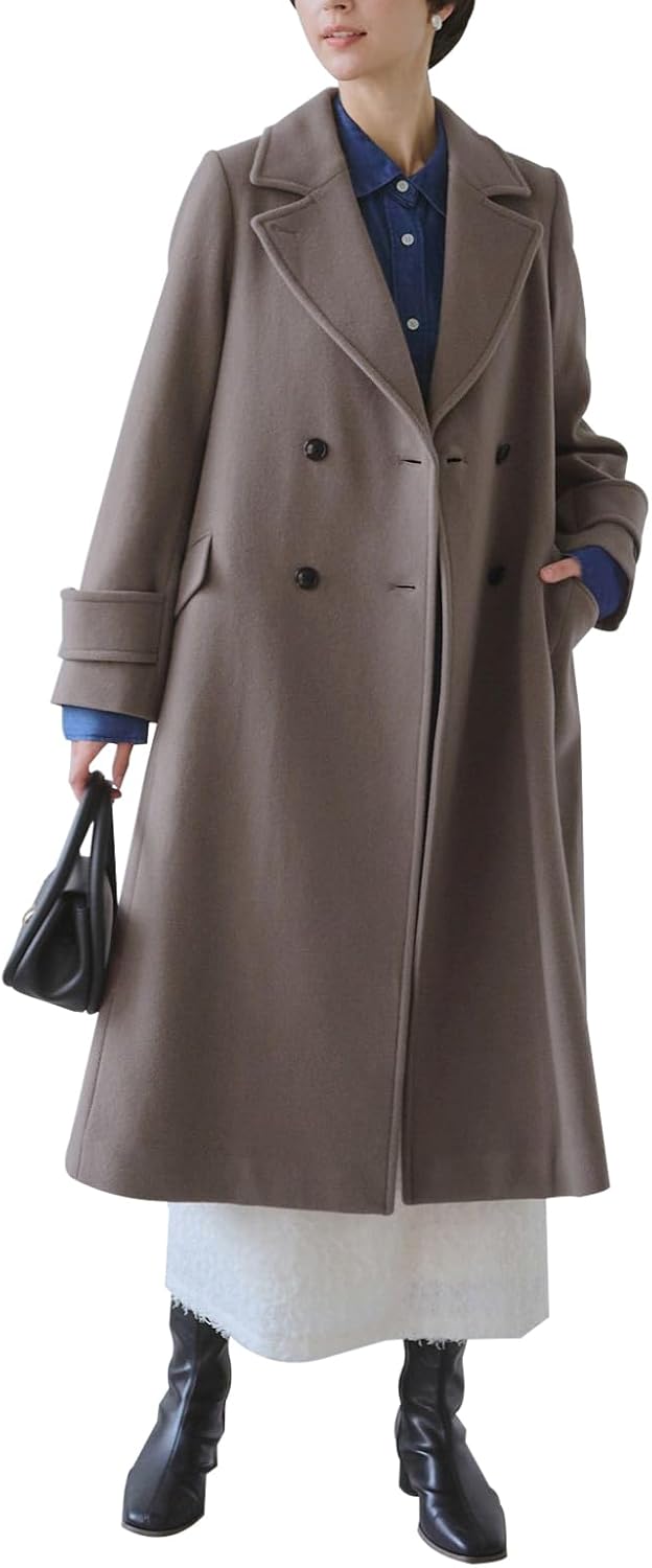 Amazon | [ロペピクニック] JAPAN FABRIC ダブルチェスターコート/一部