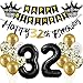 Luftballon 32.Geburtstag deko Mann Frau gold Schwarz Folienballon 32 jahre Geburtstag Mann dekoration Schwarz Happy 32th Birthday Girlande Geburtstagsdeko 32 deko geburtstag 32 jahre Mann Frauen