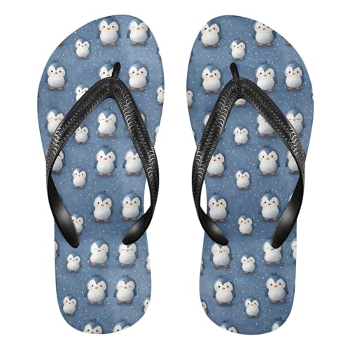 Flip Flop Sandals Cute Penguin Print for Women Men Beach Outdoor XS