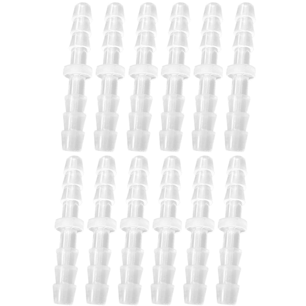 JoyTube Plastic 3/16” hose ID Barb pipe connectors Joint Splicer Mender Adapter Union Boat Water Air Aquarium O2 Fuel (pack of 12)