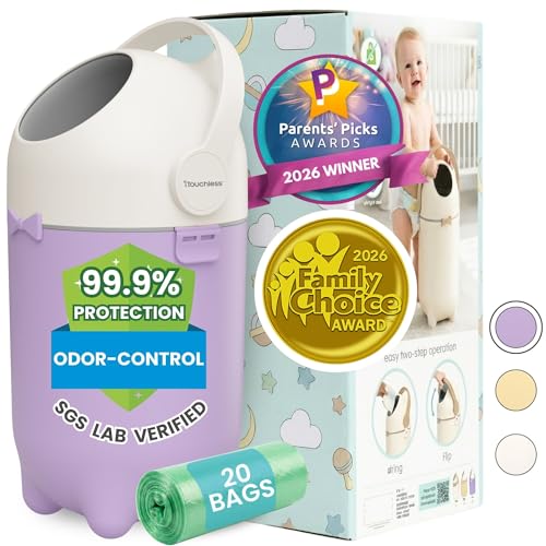 iTouchless Odor‑Locking Diaper Pail in Lavender Orchid
