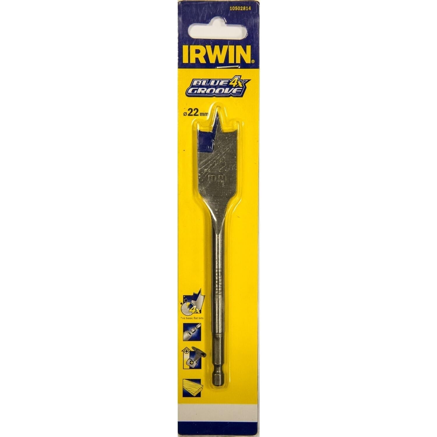 Irwin 10502814 4X-Speed Blue Groove Flat Bit 22mm โ image 1