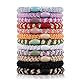 Kisvic Haargummi, 12 Stück Haargummis Damen Mehrfarbigen, Mode Geflochtene Hair Ties, Elastische Haarbänder für Frauen/Mädchen/Kinder,Dickes und Lockiges Haar