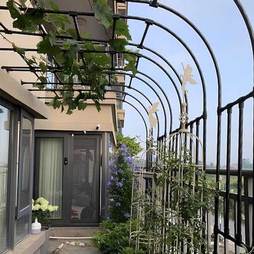 Metal do roślin pnących - półokrągła konstrukcja - łatwy montaż do użytku wewnątrz i na zewnątrz - idealny na patio, trawniki i dekoracje ogrodowe
