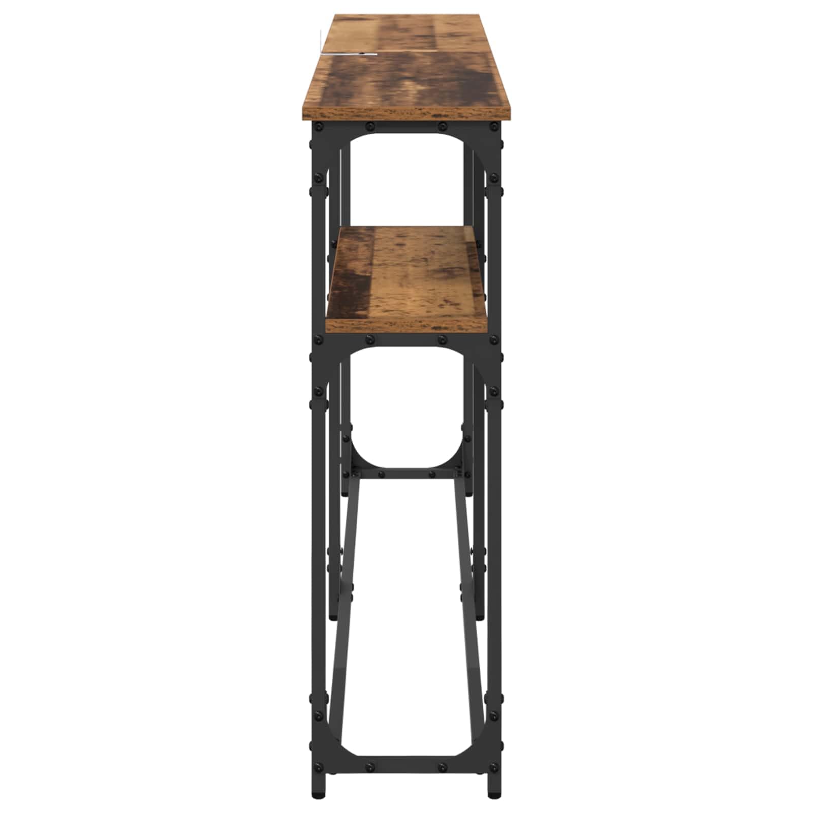 Tavolo Consolle Industriale Legno Vecchio 145 x 22,5 x 75 cm | Mobile d'ingresso salvaspazio per corridoio e soggiorno, ottimo per riordinare chiavi e decorazioni con stile.
