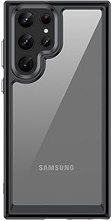 جراب رفيع ومتين ومضاد للصدمات والاصفرار ويوفر حماية كاملة مع واقي لعدسة الكاميرا لموبايل سامسونج جالاكسي نوت 20 من Next Store شفاف ب اطار أسود، سيليكون