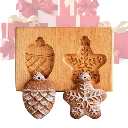 Molde 3D de madera real: moldes de folletos para galletas, galletas | Para la casa de la cocina Celebration Celebration Diy C Bucotti Wood Biscuits