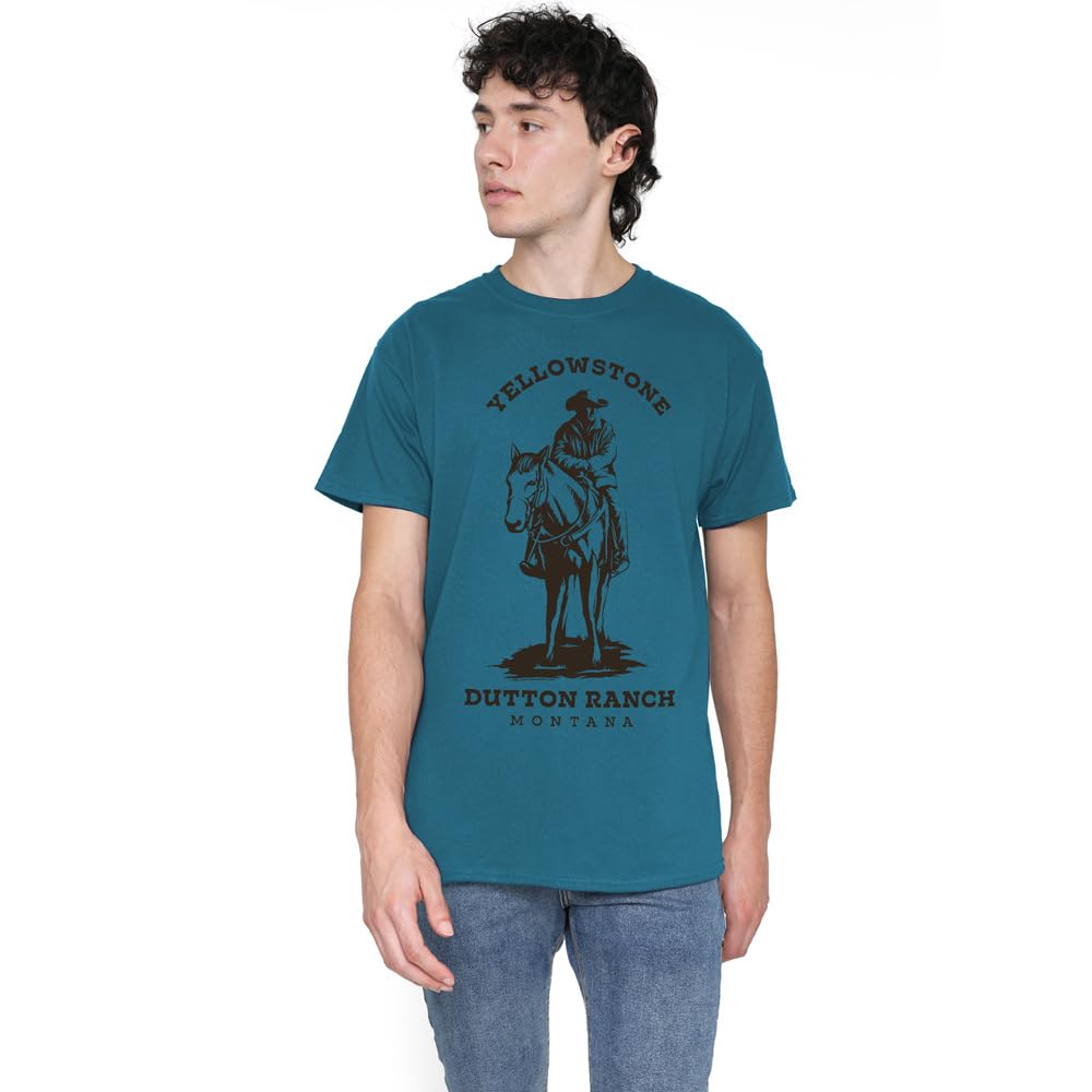 Yellowstone Dutton Ranch with John Dutton Unisex T Shirt, Slate, XXX-Large Charcoal
