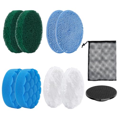 Image of Electric Spin Scrubber Replacement Brush Heads Set, 8 Pieces, Multiple Brushes for Bathroom,Kitchen,Glass, Leather, Car Cleaning