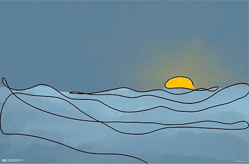 Miniatura 2 de Trends International LINE AND BRUSH - Landscape Line Sunset Canvas Wall Poster