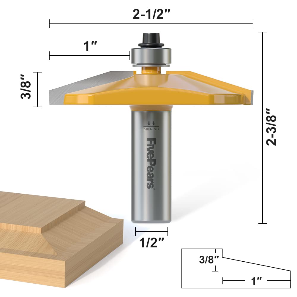 Snapklik.com : Fivepears Bevel Raised Panel Router Bit 1/2 Inch Shank ...