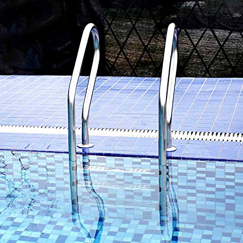 Escalera para piscina con pasamanos y 3 peldaños antideslizantes miniatura 4