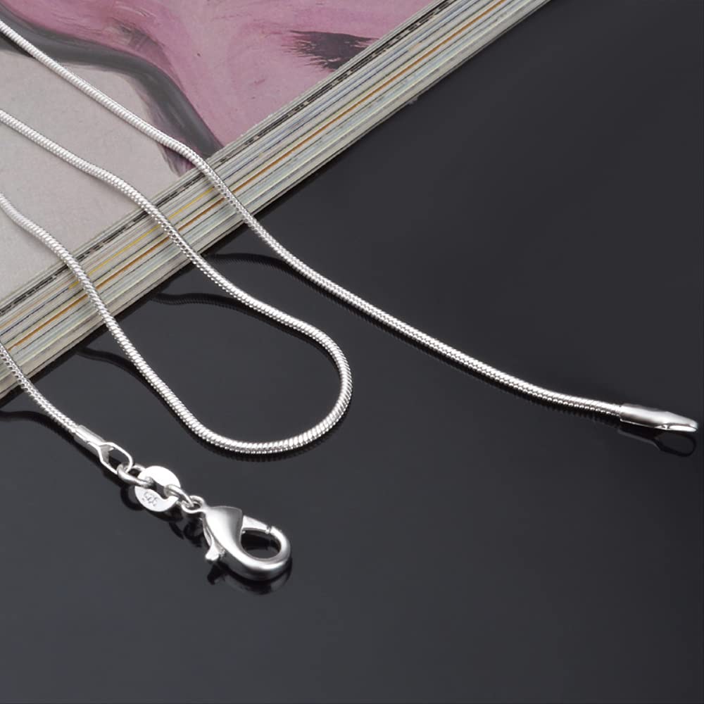 YDYDTTKD Joyería para niñas, Longitud de 16 a 30 Pulgadas, Collar de Cadenas 100%, gargantillas de Serpiente de 1mm, Collar, Decoraciones para Mujeres