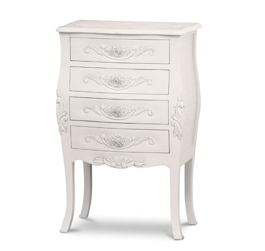 クロシオ コモ チェスト4D ホワイト 幅55cm 完成品 アンティーク調 Amazon | クロシオ コモ チェスト4D ホワイト 幅55cm 完成品