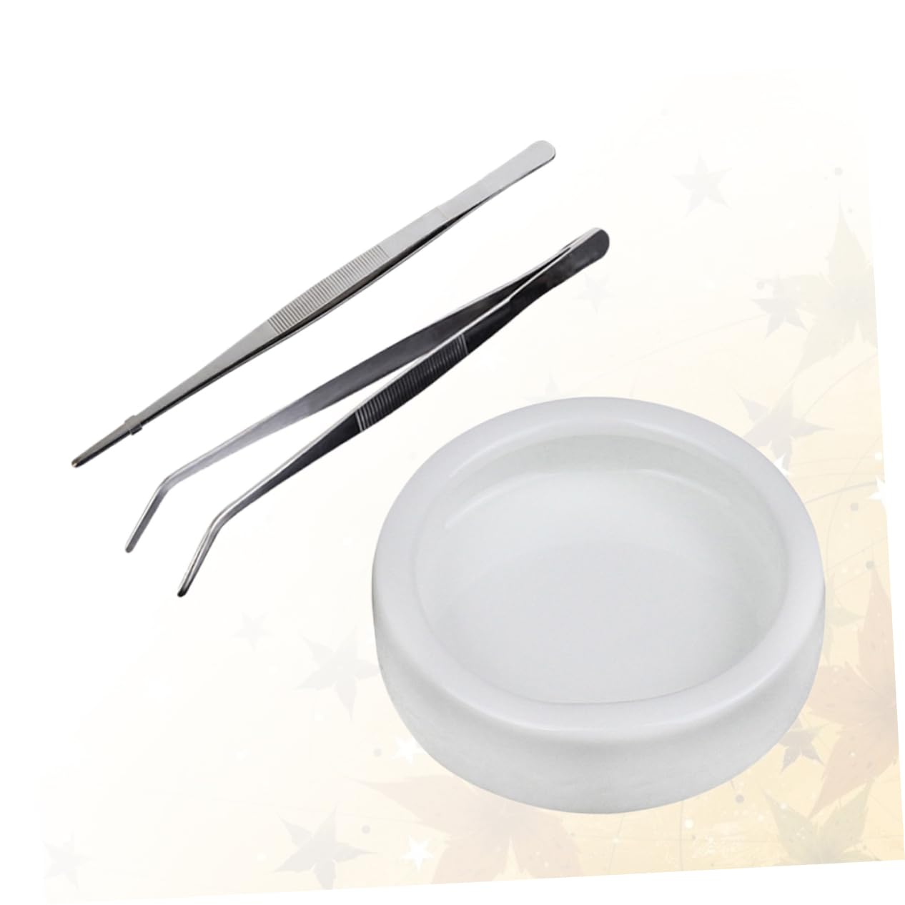 ifundom 3pcs Reptile Food Feeder Bowl Stainless Steel Tweezers for Tortoise Lizard Snake Includes Food Dish Curved Tweezer Durable Feeding Supplies