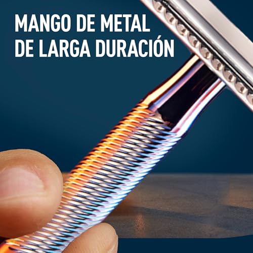Variante de King C. Gillette maquinilla de afeitar hombre mango metálico largo