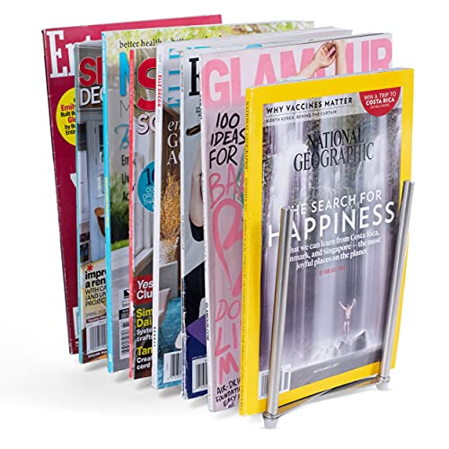 Brightmaison Skal Book Display Stand Desk Organizer & Magazine Holder Adjustable Book Holder for Desk, Stainless Steel
