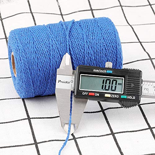 jijAcraft Corda azul, barbante de padeiro de 2 mm, cordão de 2 mm para artesanato DIY, decoração de