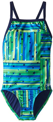 Speedo Big Girls' Star Mania Youth Flyback Swimsuit