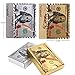 Joyoldelf 2 Decks of 24k Playing Cards with Dollar Pattern, Waterproof & Flexible Poker with Box - Classic Magic Tricks Tool for Party and Game, 1 Gold + 1 Silver