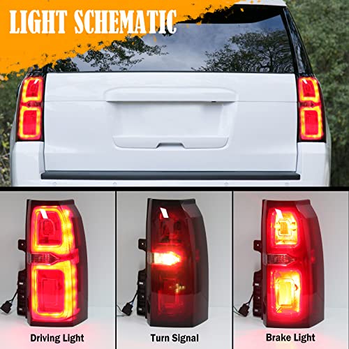 Jskapa Tail Light Compatible With 2015-2020 Chevy Suburban Chevrolet Tahoe Rear Brake Lamp Assembly Right Passenger Side #TOP3