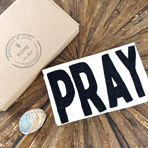 Boho-Wall-Decor Hanging - 100% Cotton Canvas Hand Embroidered Pray For Surf, Brings Vintage Hippie Beach Style To Any Home, Nursery Or Living Space. Perfect As A Gift Or Bohemian Wall Art - Size 24" X 36" #TOP3