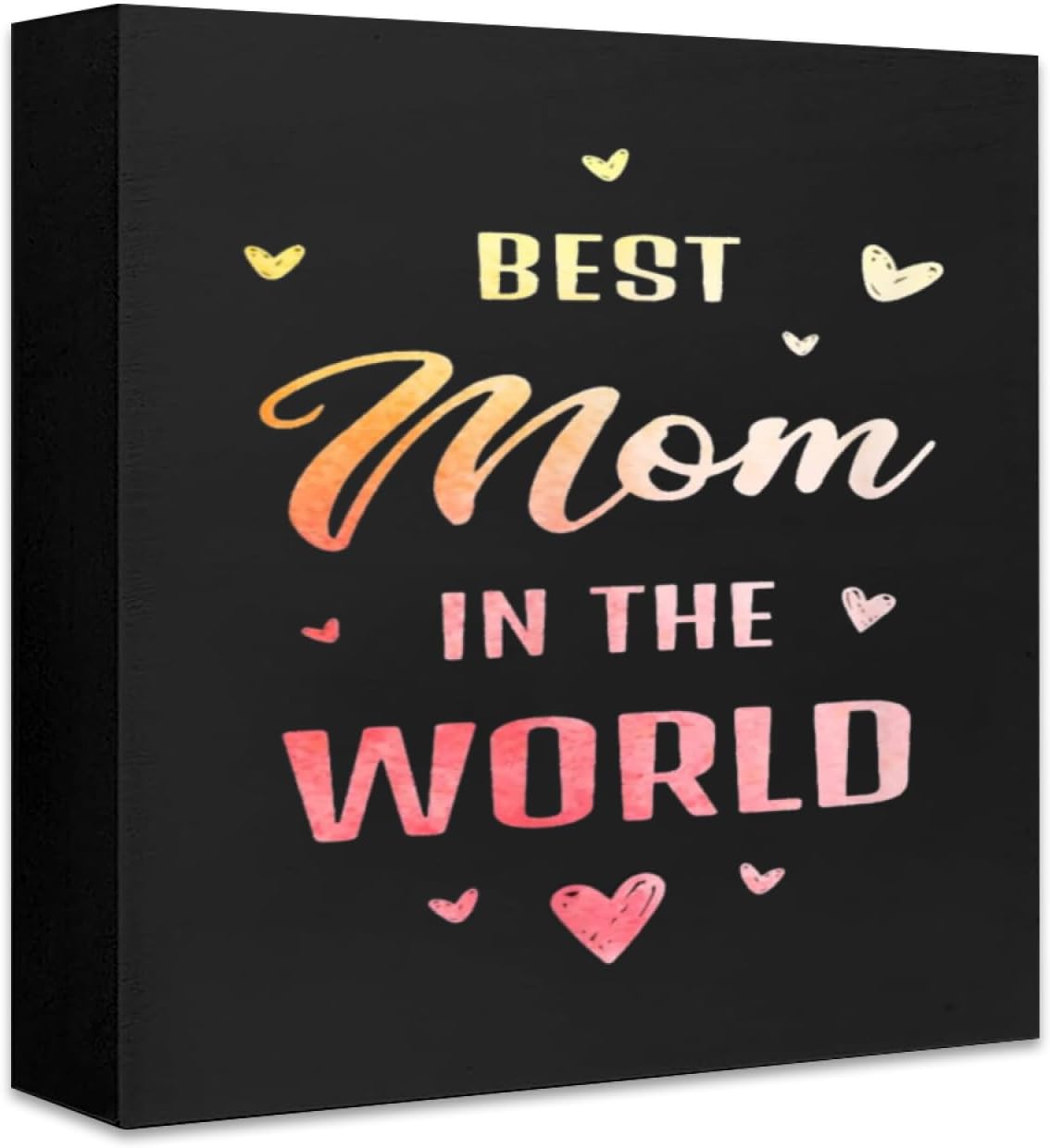 Best Mom in The World Best Mom Ever Mothers Day Design Sign,5.1 Square Rustic Home Decor for Lovers