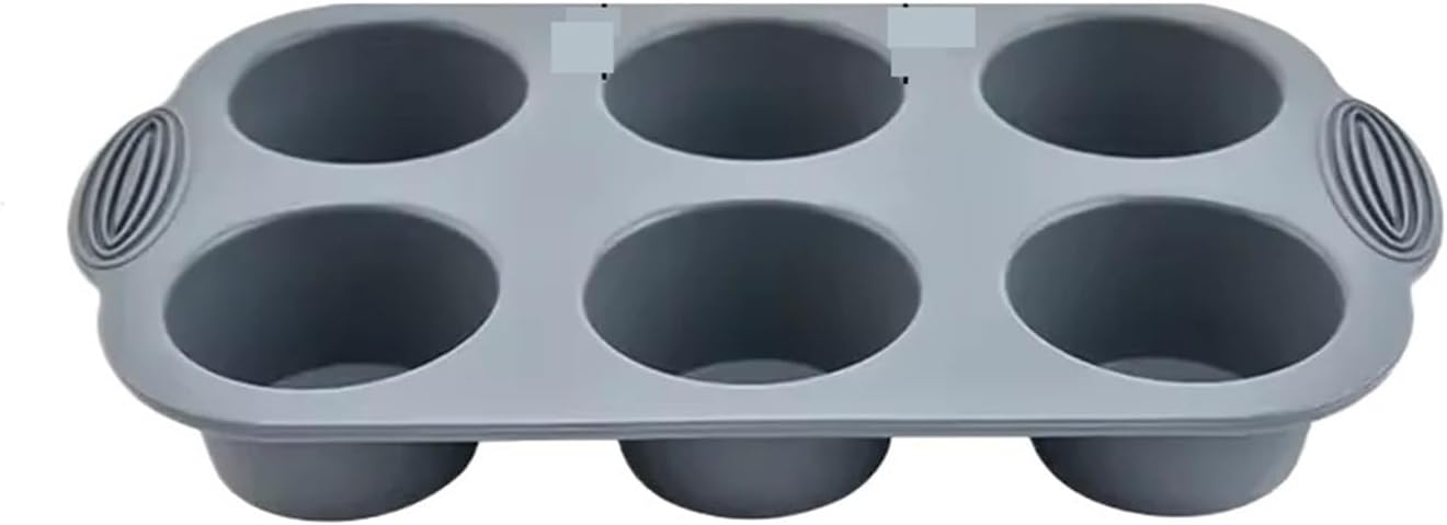 Silicone Muffin Pans For Baking 3pcs Muffin Pan 6 Cup Silicone Muffin Pan 6-Cavity Baking Tray Non-Stick Muffins Cake Mold Temperature Resistant Cupcake Biscuit Baking Tools(Gray)