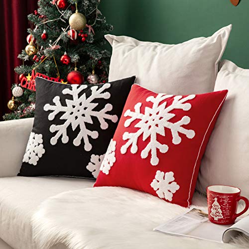 MIULEE Snowflake Pillow Covers – Embroidered Holiday Decor - Image 5