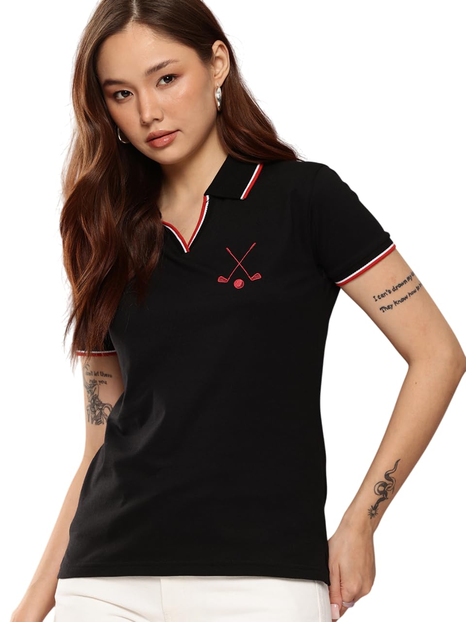dillinger Women's Regular Fit Badge Embroidery Polo Tshirt-picture-14