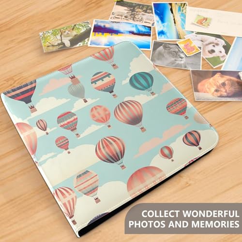 Álbum de Fotos DIY Scrapbook Autoadhesivo con 3 Anillos, 40 Páginas, 11.8x11.2 pulgadas, Cubierta de Cuero PU, Globo Aerostático miniatura 5