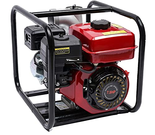 Ranzhix 4 Stroke 7.5Hp 210Cc Water Transfer Pump Portable Gas Engine 3 Inch Petrol Water Pump High Pressure Efficient Suction-For Ditch, Basin, Basement, Reservoir Construction Site #TOP2