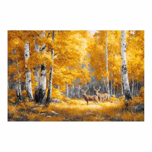 Impression sur toile forêt vivante paysage naturel panoramique jaune 70x100