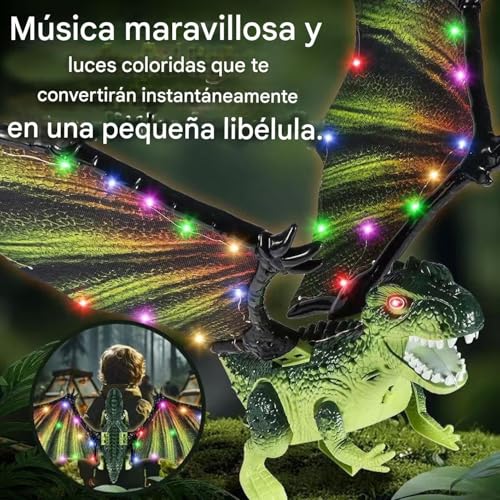 Alas de dragón ligeras que no dañan la espalda con luces para niños 4