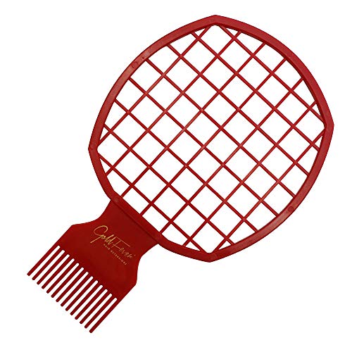 Afro Twist Hair Comb-Barber Favored,2 in 1 DIY Men's Curly Hair Style African Style Hair Brush (Red)