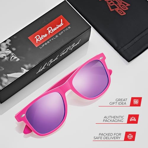 Image of Retro Rewind Polarized Sunglasses for Women Men - UV400 Classic Square Vintage Shades Trendy Unisex Sun Glasses