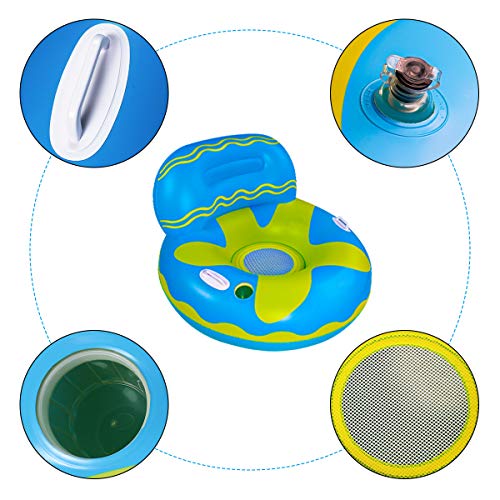 Pool Floats For Adults, Adult Beach Floats,Inflatable Rafts Swimming Pool Air Sofa Floating Chair Bed,With Two Handles And A Big Cup Holder,Great For Chilling In The Pool (Blue) #TOP4