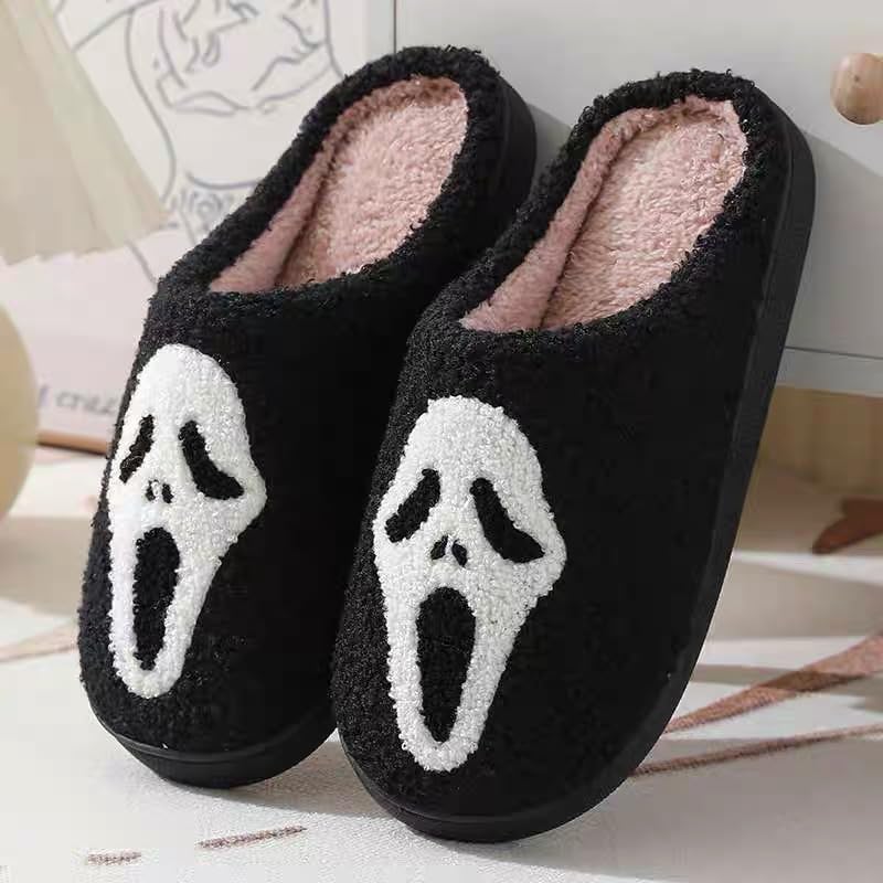 Unisex Halloween Slippers Spooky Ghost Slippers Cute Cozy Warm Plush Slip-On House Indoor and Outdoor Shoes - Image 6