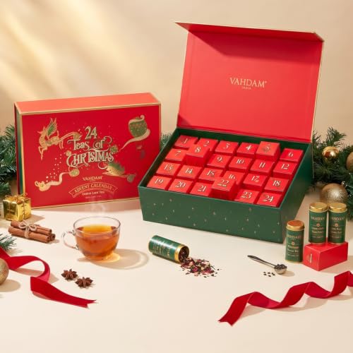 Image of VAHDAM, Advent Calendar 2026 (500g /17.63oz) 24 Unique Loose Leaf Tea - Exclusive Holiday Tea Gift Sets | Christmas Advent Calendar 2026 for Adults | Advent Calendar 2026 Adult Women & Men
