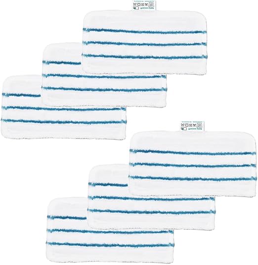 Donkivvy Washable Microfibre Steam Mop Pads, 6 Pcs Replacement Cleaning